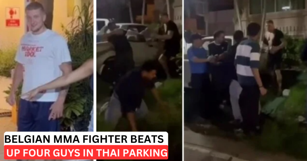 WATCH: Belgian MMA Fighter Maxim Arbille Handles Four Thai Parking Lot Brawl